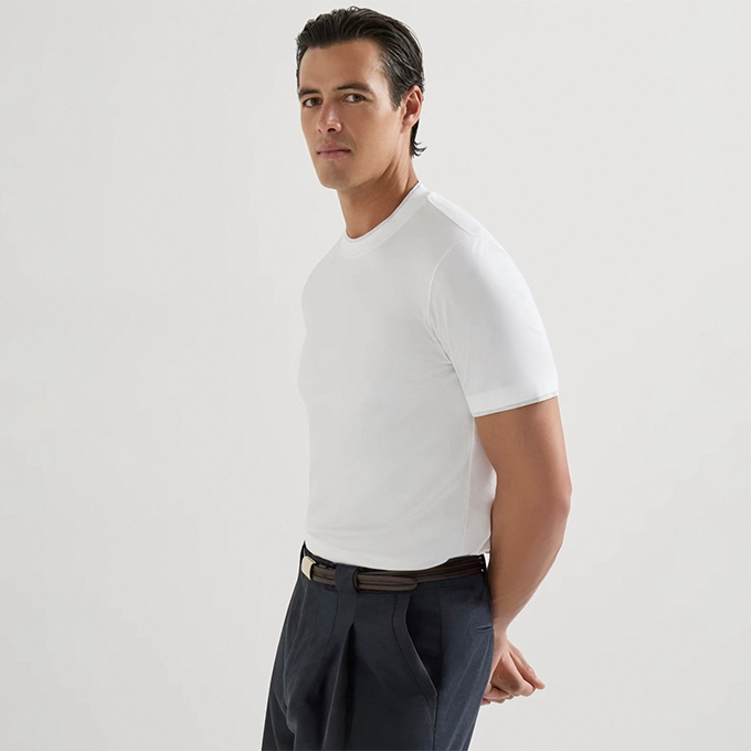 brunello cucinelli short sleeve cotton knit t-shirt